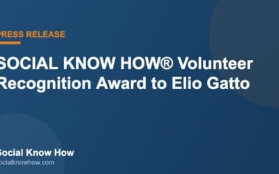 SOCIAL KNOW HOW® Volunteer Recognition Award to Elio Gatto